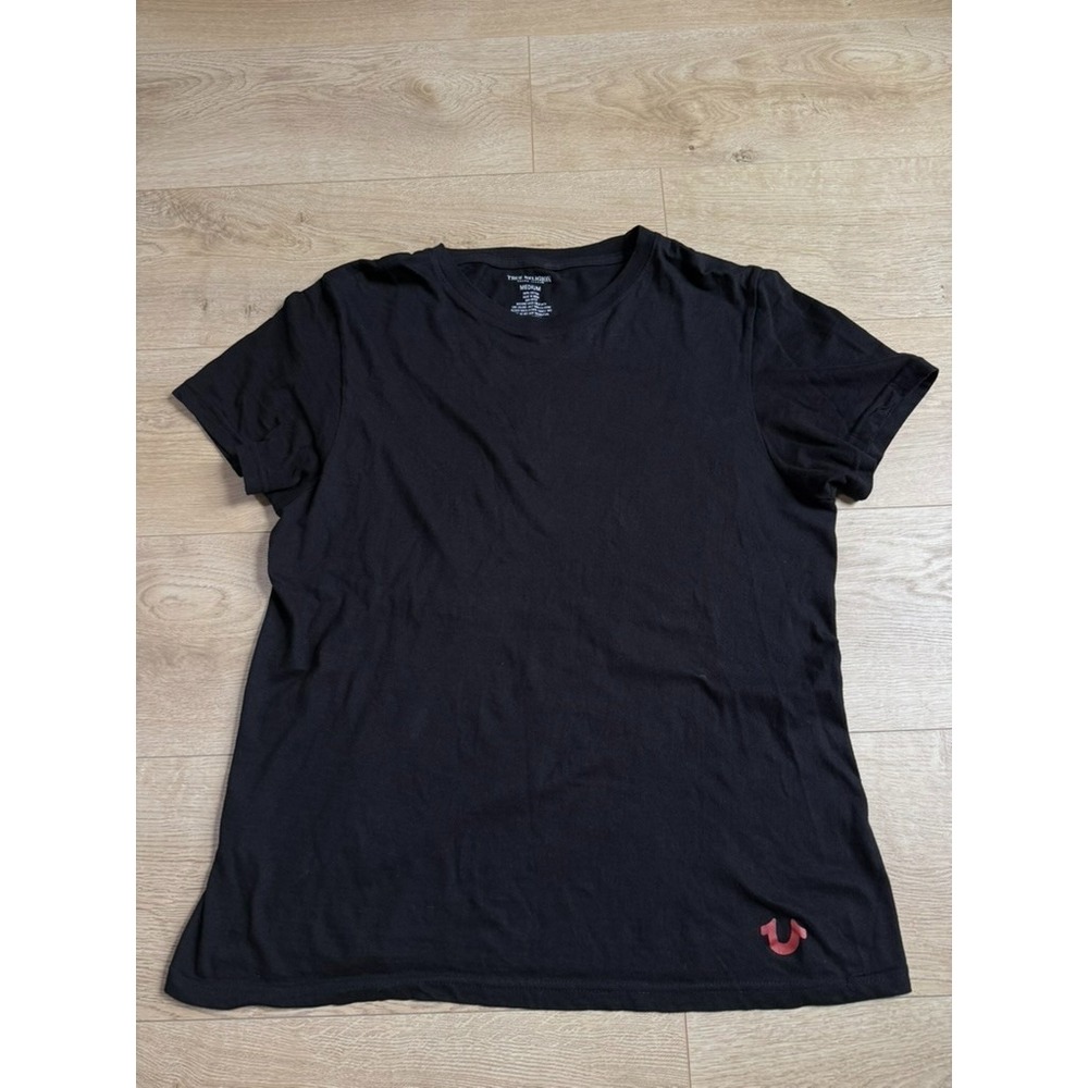 EUC Mens True Religion brand basic black t-shirt 100% cotton short sleeve size M